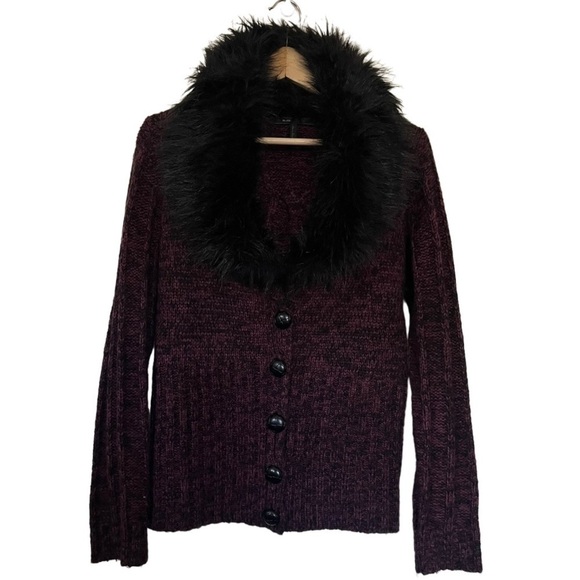 BCBGMAXAZRIA faux fur cardigan. Medium. Preowned in excellent condition - Picture 1 of 11